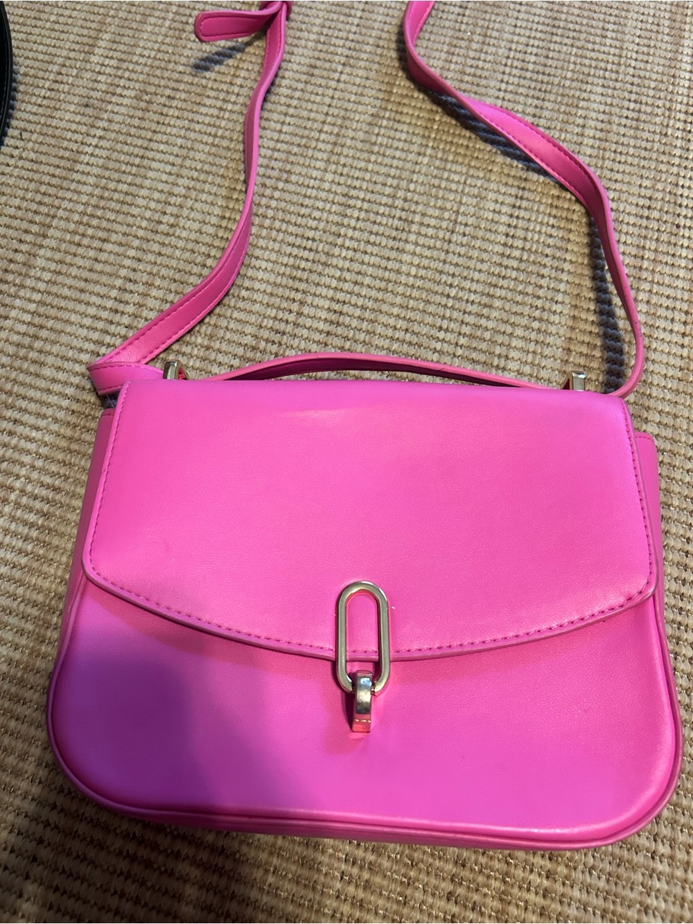 a new day Hot Pink Crossbody Satchel with Gold Hardware